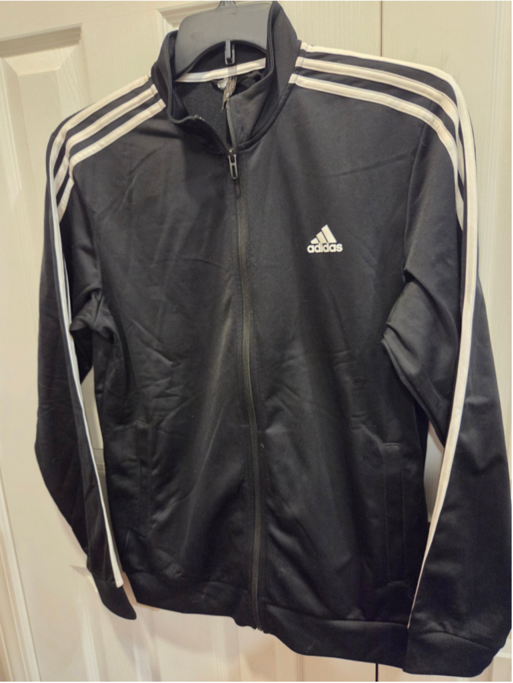 Men's Adidas Zip Up Track Jacket Black White Size M